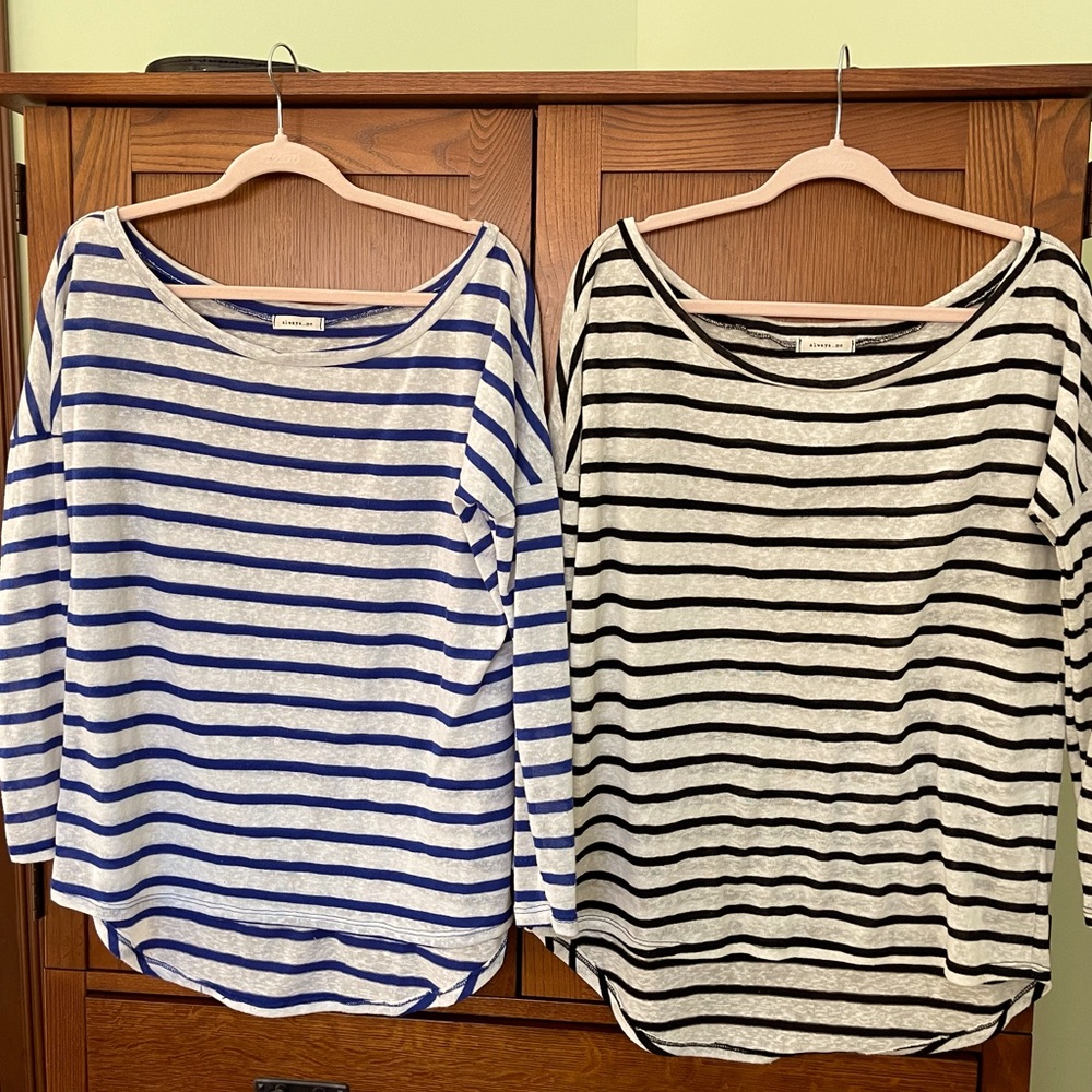 2️⃣ Striped Wide Neck/Off the Shoulder Tops